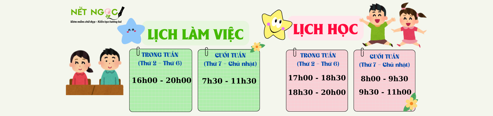 Lịch học - Chữ đẹp Nét Ngọc